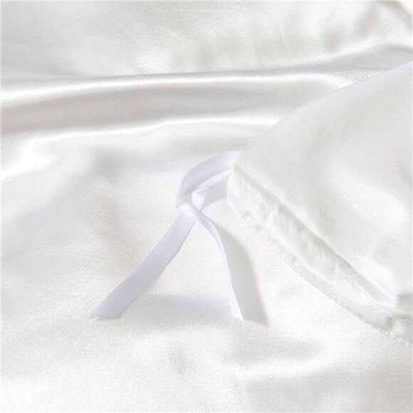 Satin Duvet Cover Queen Size, 3 Piece Silk Like Comforter Cover, Ultra Soft - Picture 3 of 7